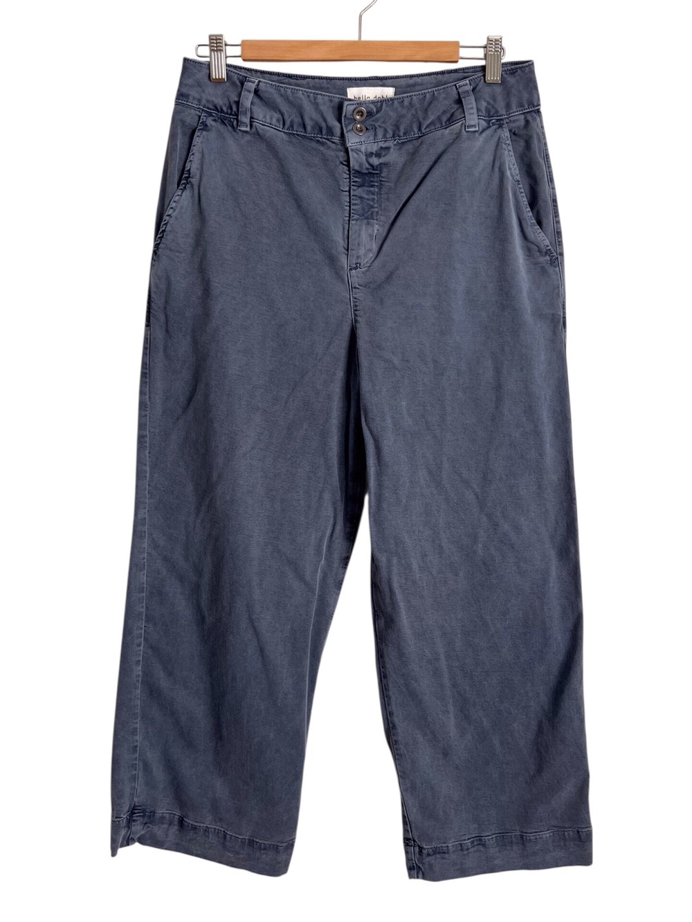 Bella Dahl Women’s Blue Chino Pants Lagenlook Khaki Coastal Straight Leg Sz 31
